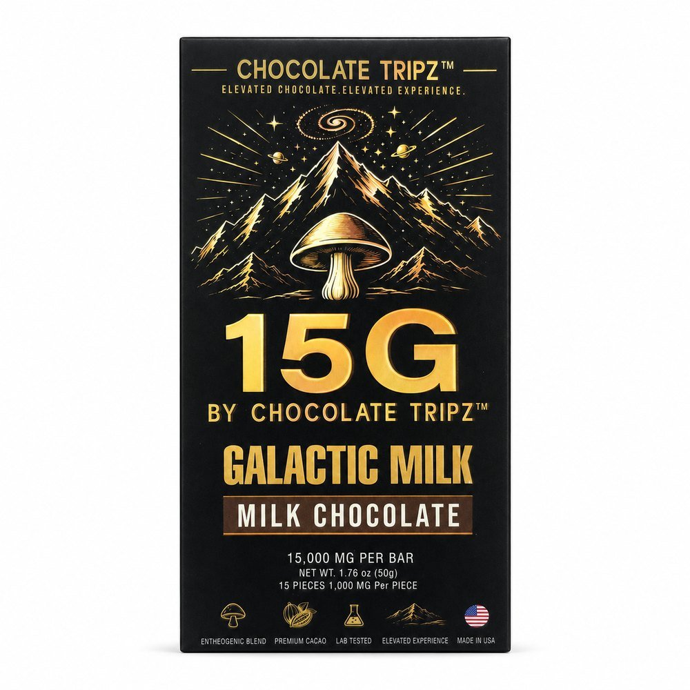 15G by Chocolate Tripz — Entheogenic Mushroom Chocolate Bar — 15,000 MG (15 Pieces × 1,000 MG) - FireBar Labs - Single Bar