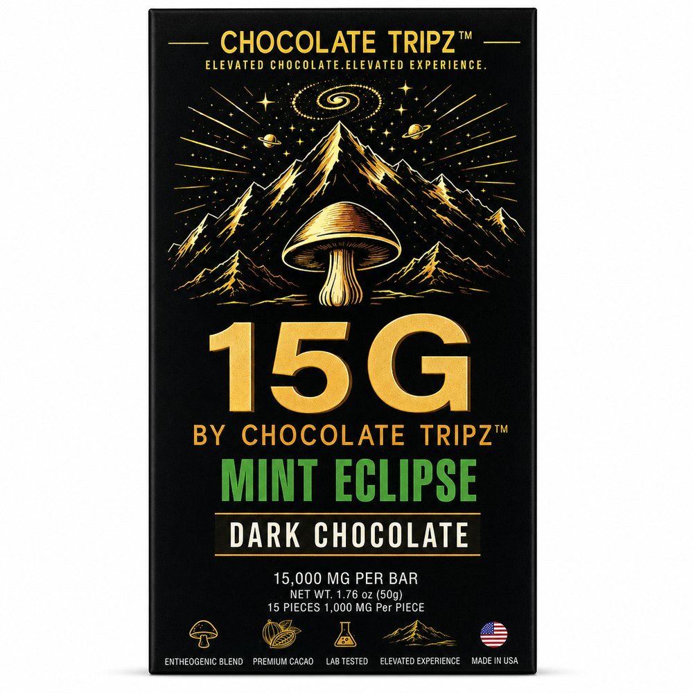 15G by Chocolate Tripz — Entheogenic Mushroom Chocolate Bar — 15,000 MG (15 Pieces × 1,000 MG) - FireBar Labs - Single Bar