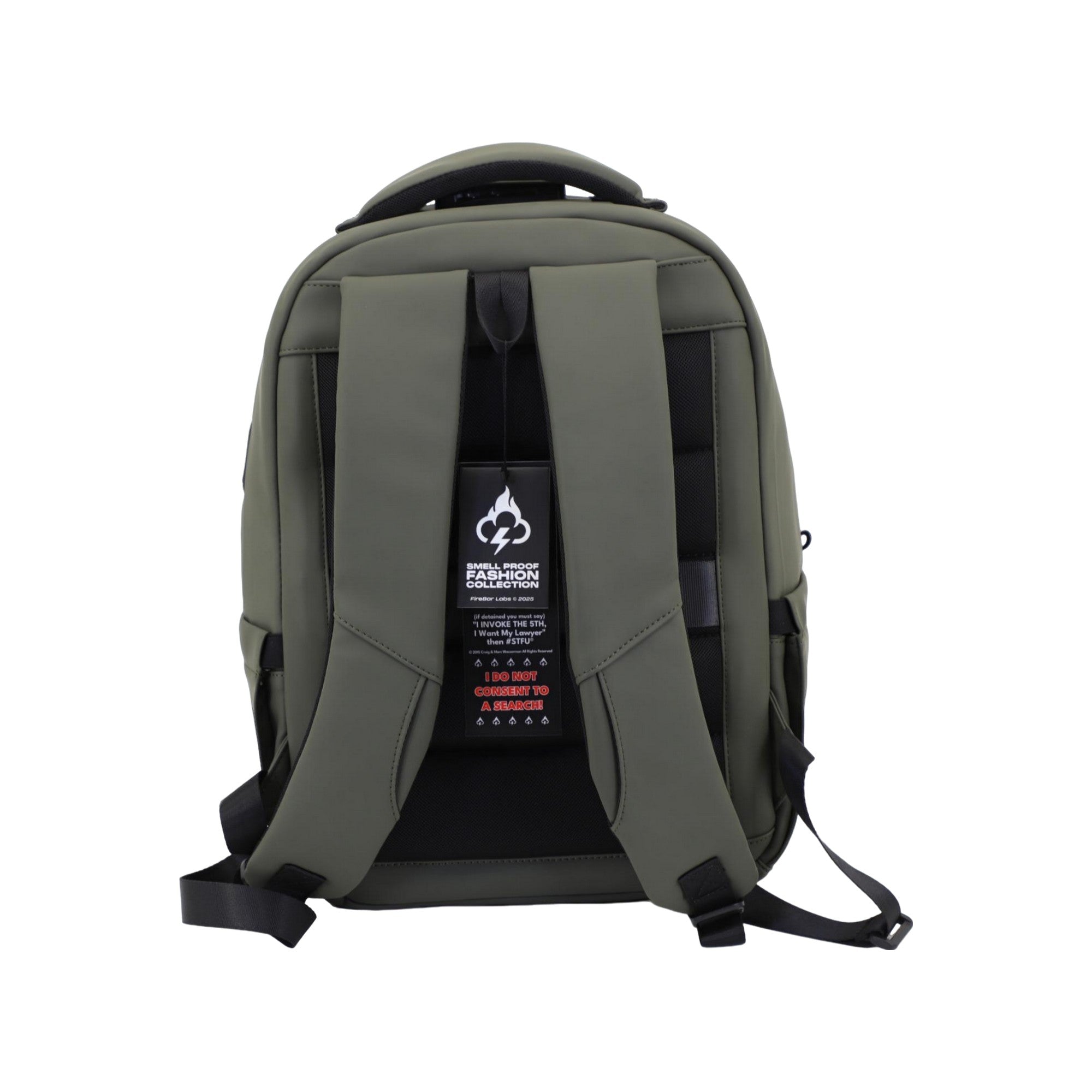 FireBar Labs Smell Proof Adventure Backpack w/USB-C Fast Charge Port - Hidden Lock - FireBar Labs - Olive Green