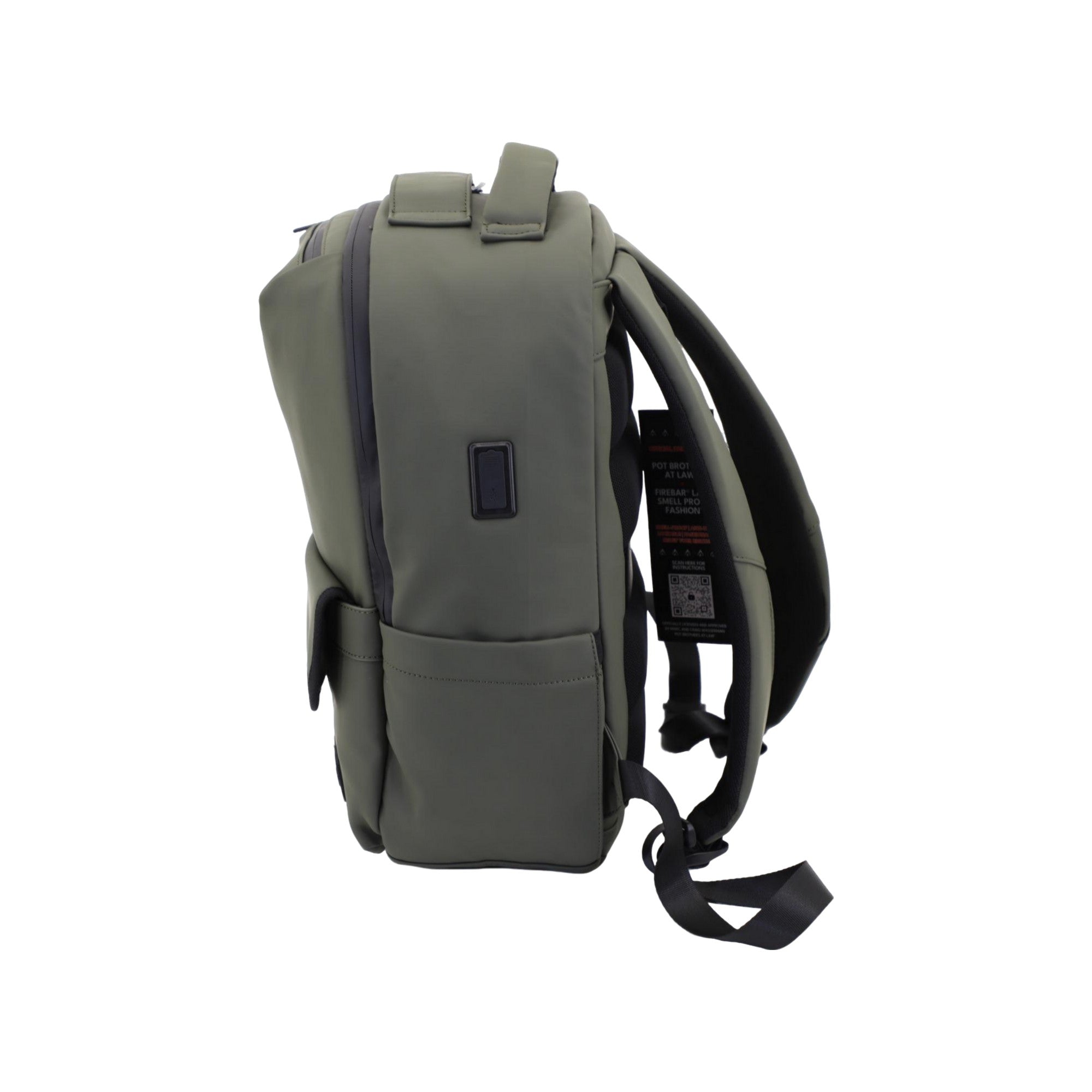 FireBar Labs Smell Proof Adventure Backpack w/USB-C Fast Charge Port - Hidden Lock - FireBar Labs - Olive Green