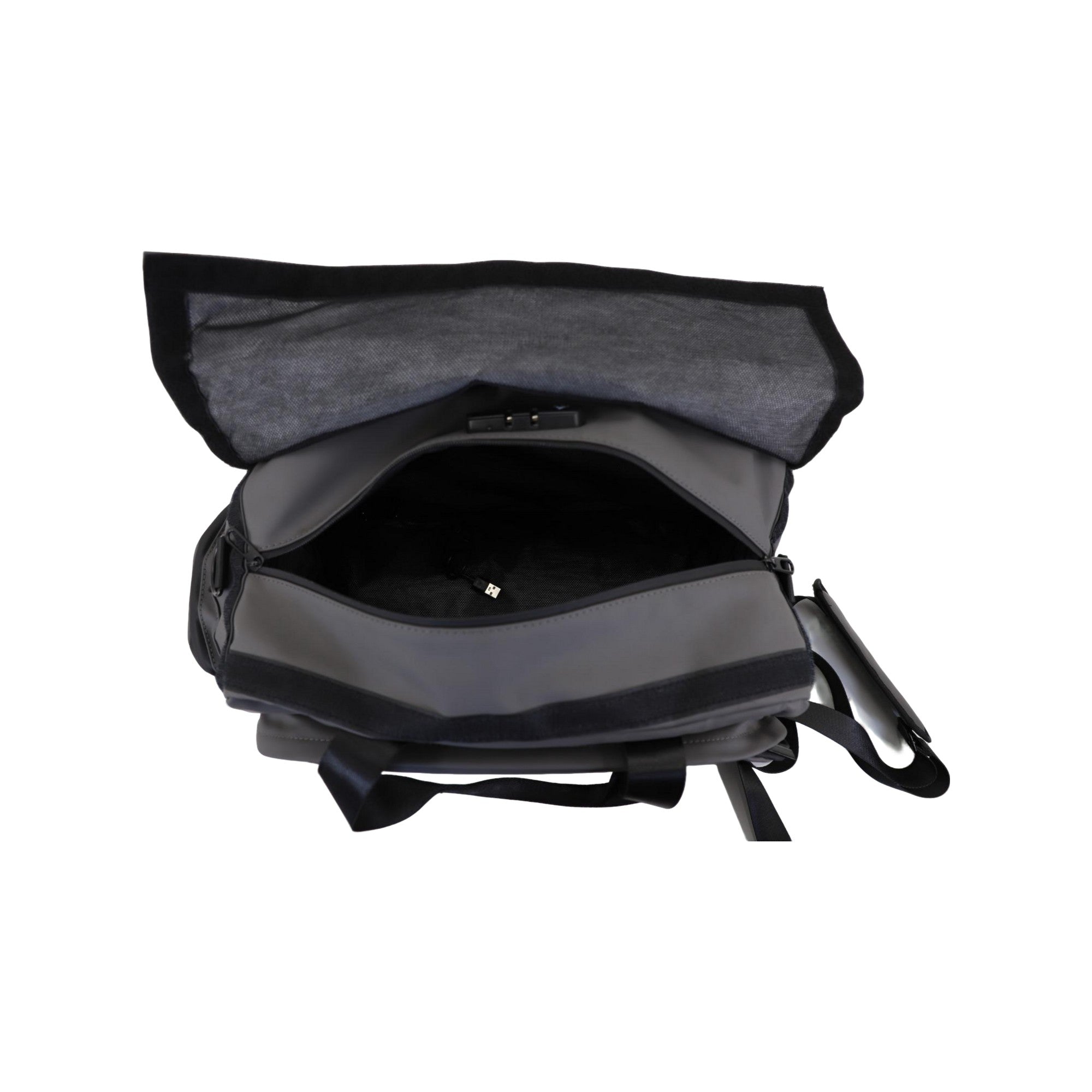 FireBar Labs Smell Proof Executive Hybrid Duffle Bag Backpack w/USB-C Fast Charge Port - Hidden Lock - Stone Grey