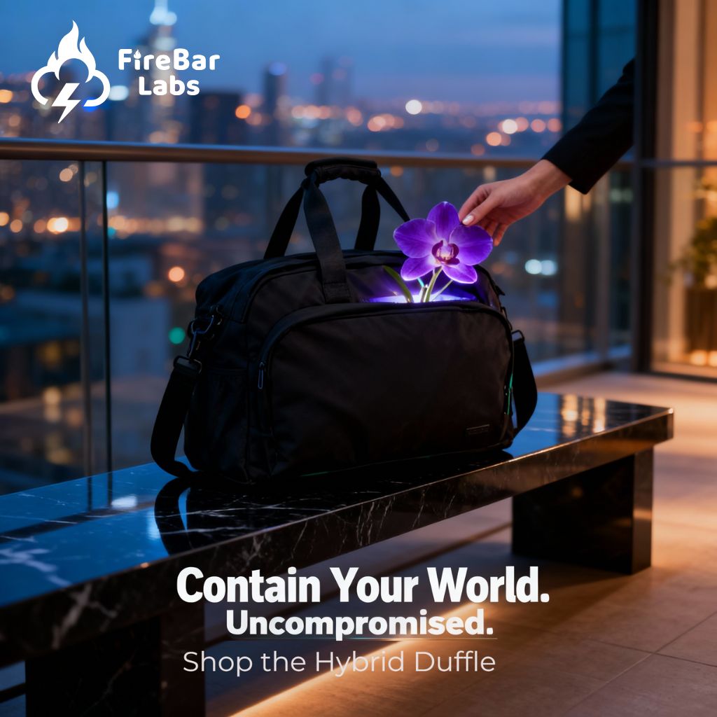 FireBar Labs Smell Proof Executive Hybrid Duffle Bag Backpack w/USB-C Fast Charge Port - Hidden Lock