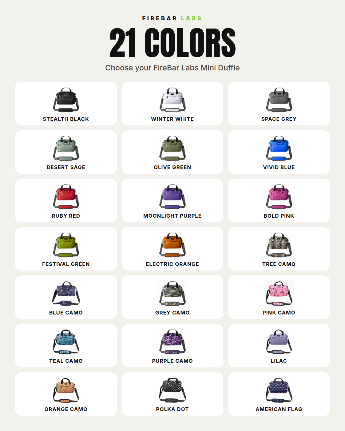 Essential Mini Duffle Bag - Smell Proof + Hidden Lock - FireBar Labs