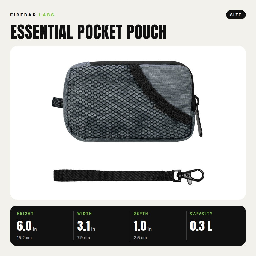 Essential Smell Proof Pocket Pouch - FireBar Labs - Space Grey
