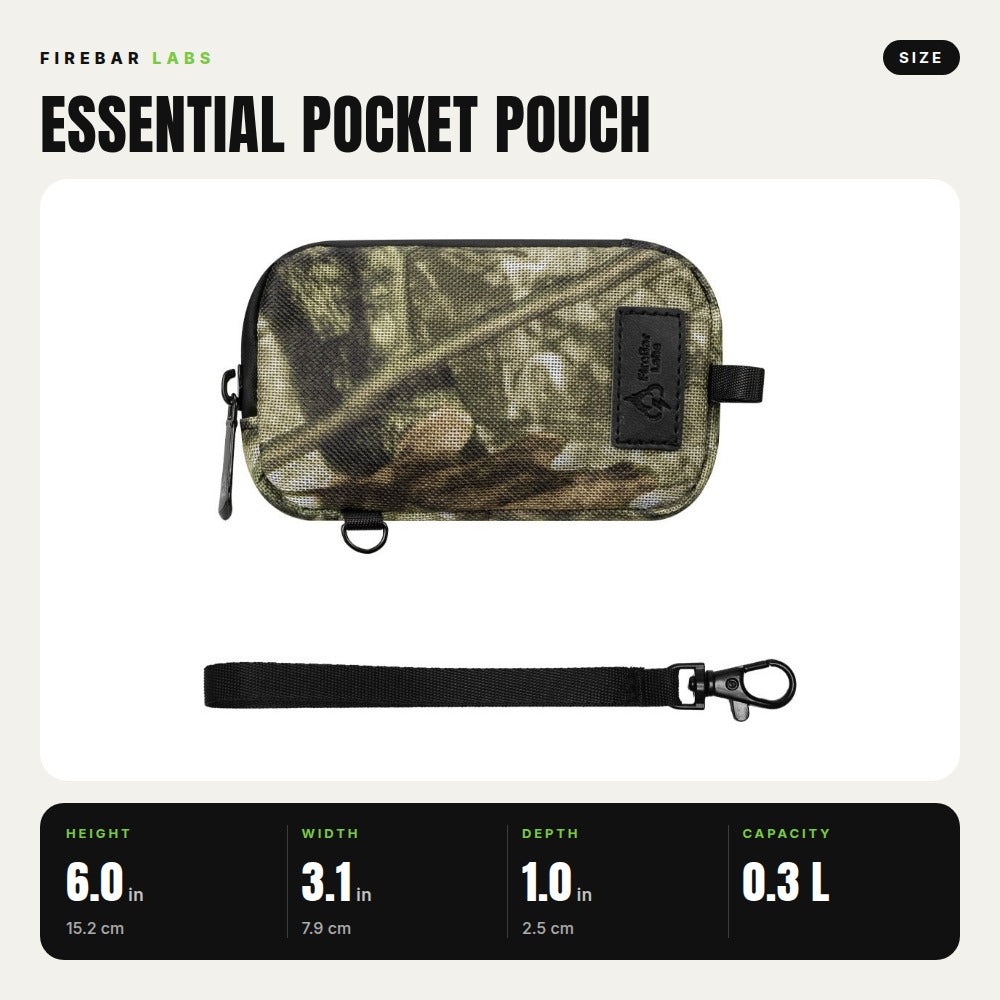 Essential Smell Proof Pocket Pouch - FireBar Labs - Tree Camo