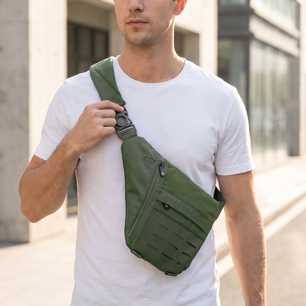 Essential Tactical Sling Bag - Smell Proof + Hidden Lock (FireBar Labs × PBAL) - FireBar Labs - Olive Green