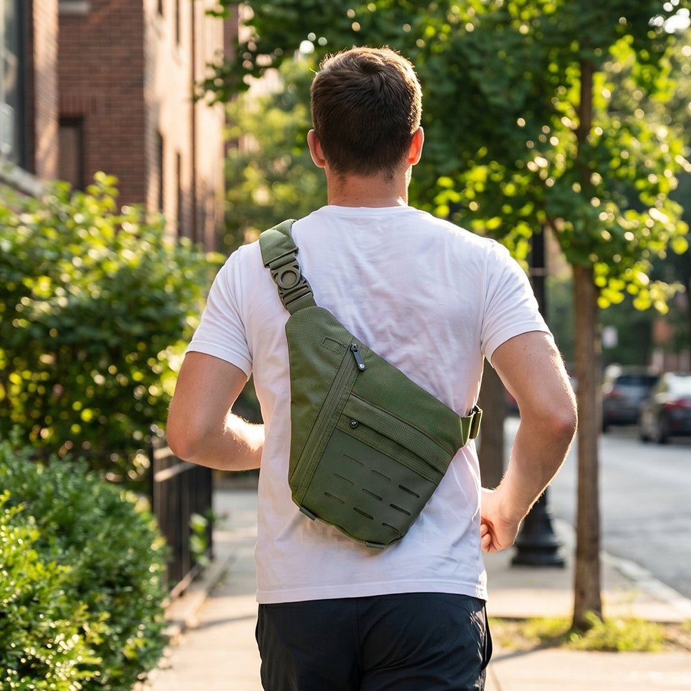 Essential Tactical Sling Bag - Smell Proof + Hidden Lock (FireBar Labs × PBAL) - FireBar Labs - Olive Green