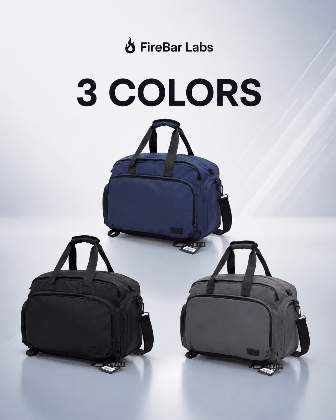 Executive Tech Hybrid Duffle Bag Backpack w/USB-C Fast Charge Port - Smell Proof + Hidden Lock (FireBar Labs × PBAL) - FireBar Labs - Stone Grey
