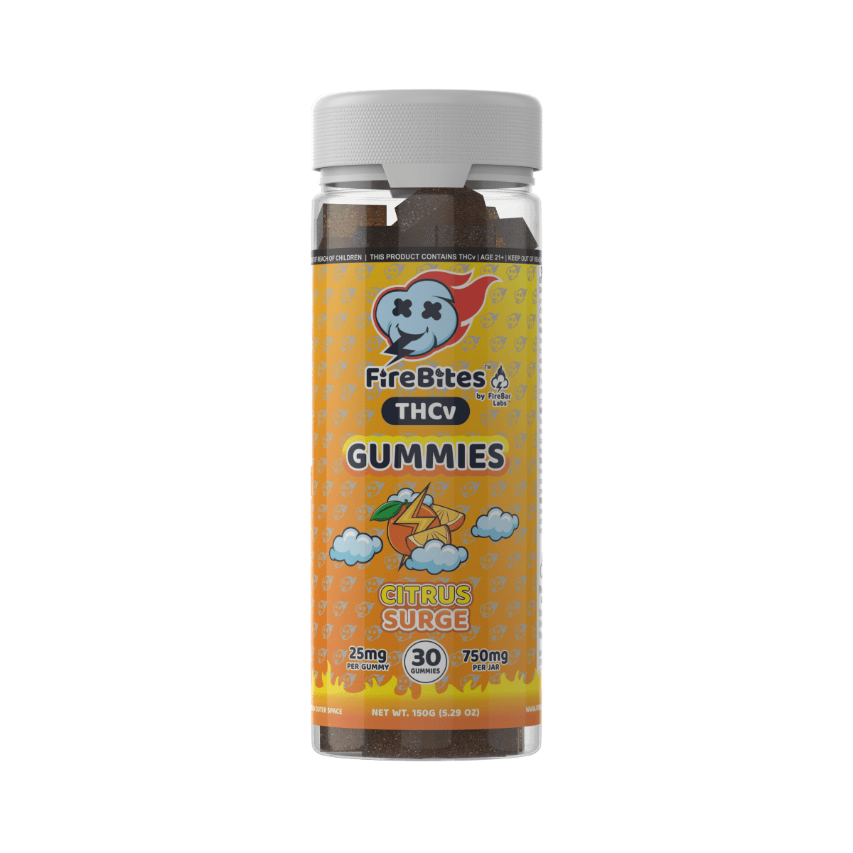 FireBalance 25mg THCv Gummies - Citrus Surge - 750mg - FireBar Labs -
