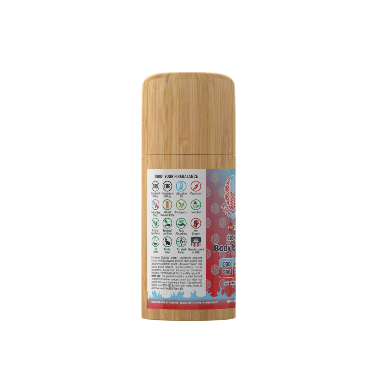FireBalance High - Potency CBD + CBG + Delta 8 Body Roll - On Collection - FireBar Labs - 3000mg CBD + CBG Fire and Ice