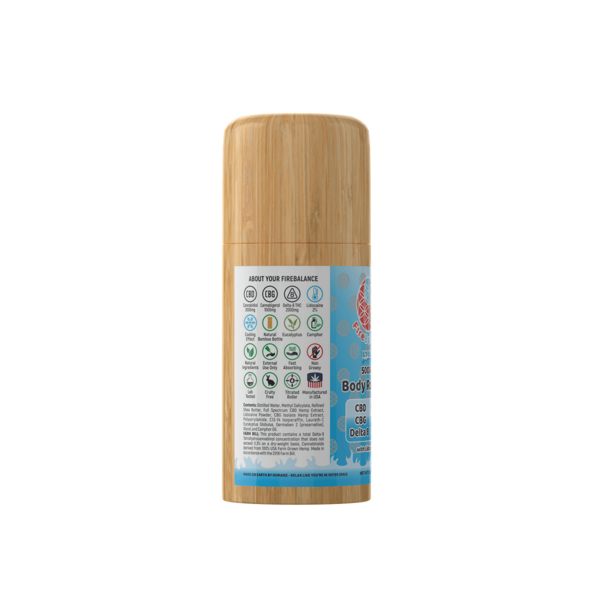 FireBalance High - Potency CBD + CBG + Delta 8 Body Roll - On Collection - FireBar Labs - 3000mg CBD + CBG Fire and Ice