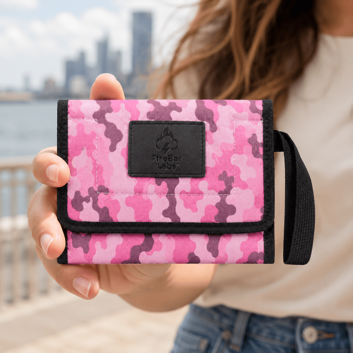 FireBar Labs Essential Travel Wallet - Smell Proof + Hidden Lock - FireBar Labs - Pink Camo