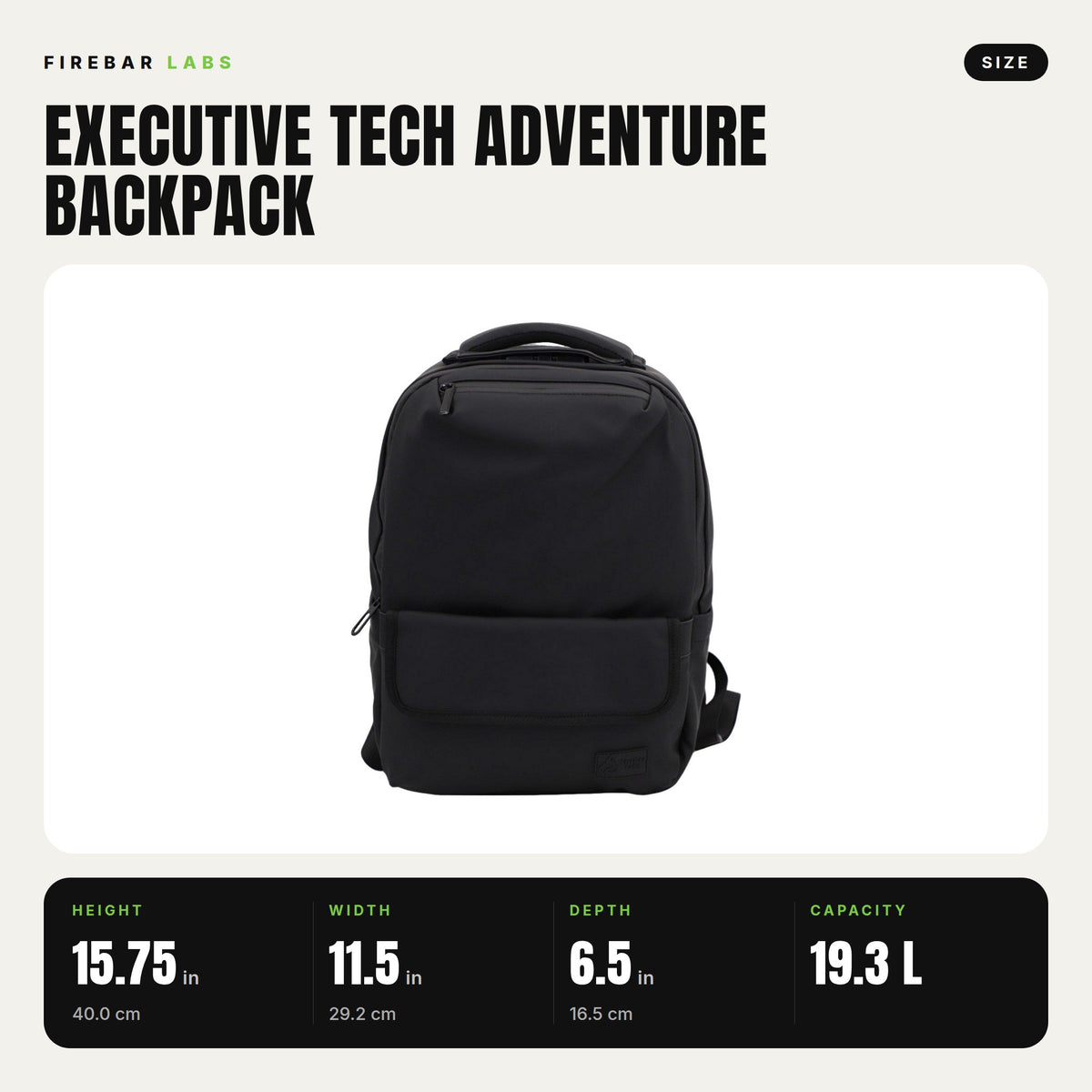 FireBar Labs Smell Proof Adventure Backpack w/USB-C Fast Charge Port - Hidden Lock - FireBar Labs - Phantom Black