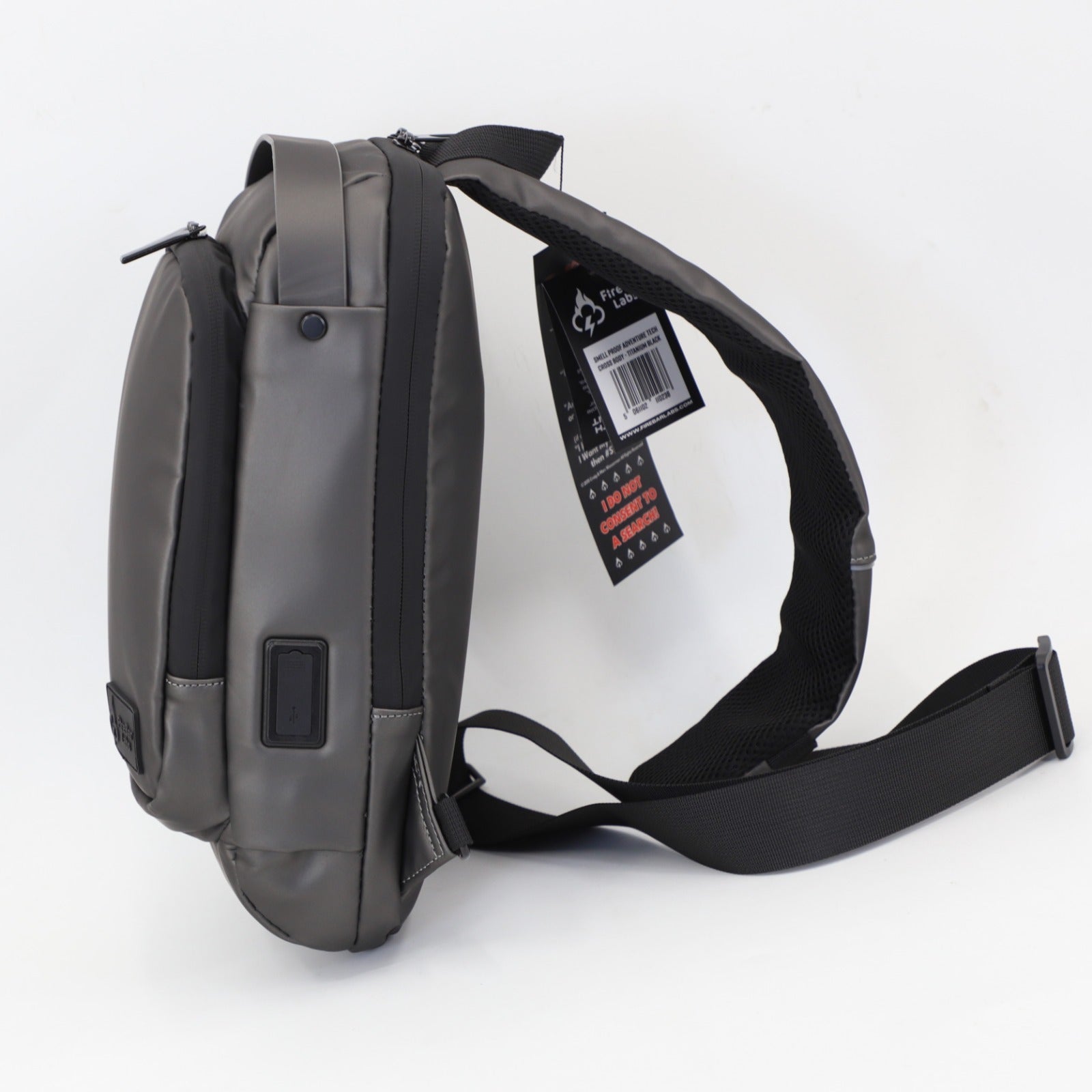 FireBar Labs Smell Proof Executive Tech Cross Body w/USB - C Fast Charge Port - Hidden Lock - FireBar Labs - Saddle Brown