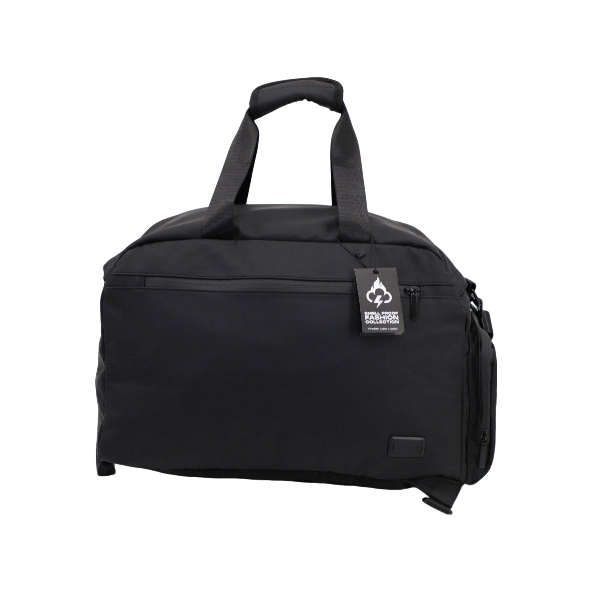 FireBar Labs Smell Proof Executive Hybrid Duffle Bag Backpack w/USB-C Fast Charge Port - Hidden Lock - Phantom Black
