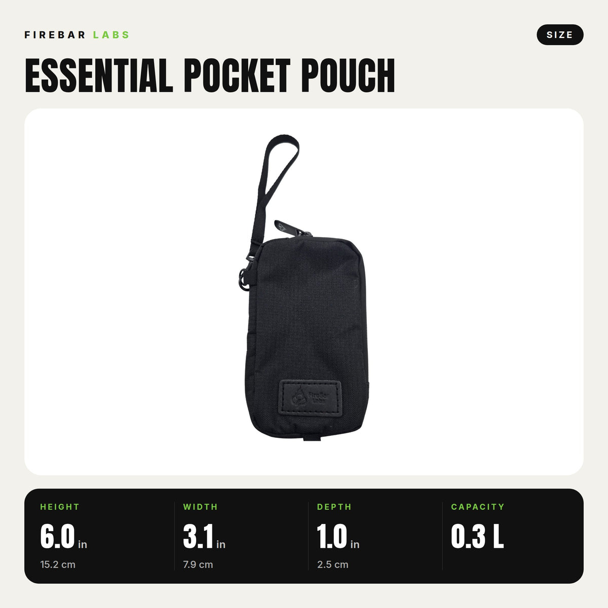 FireBar Labs Smell Proof Pocket Pouch - Smell Proof Fashion - FireBar Labs - Stealth Black