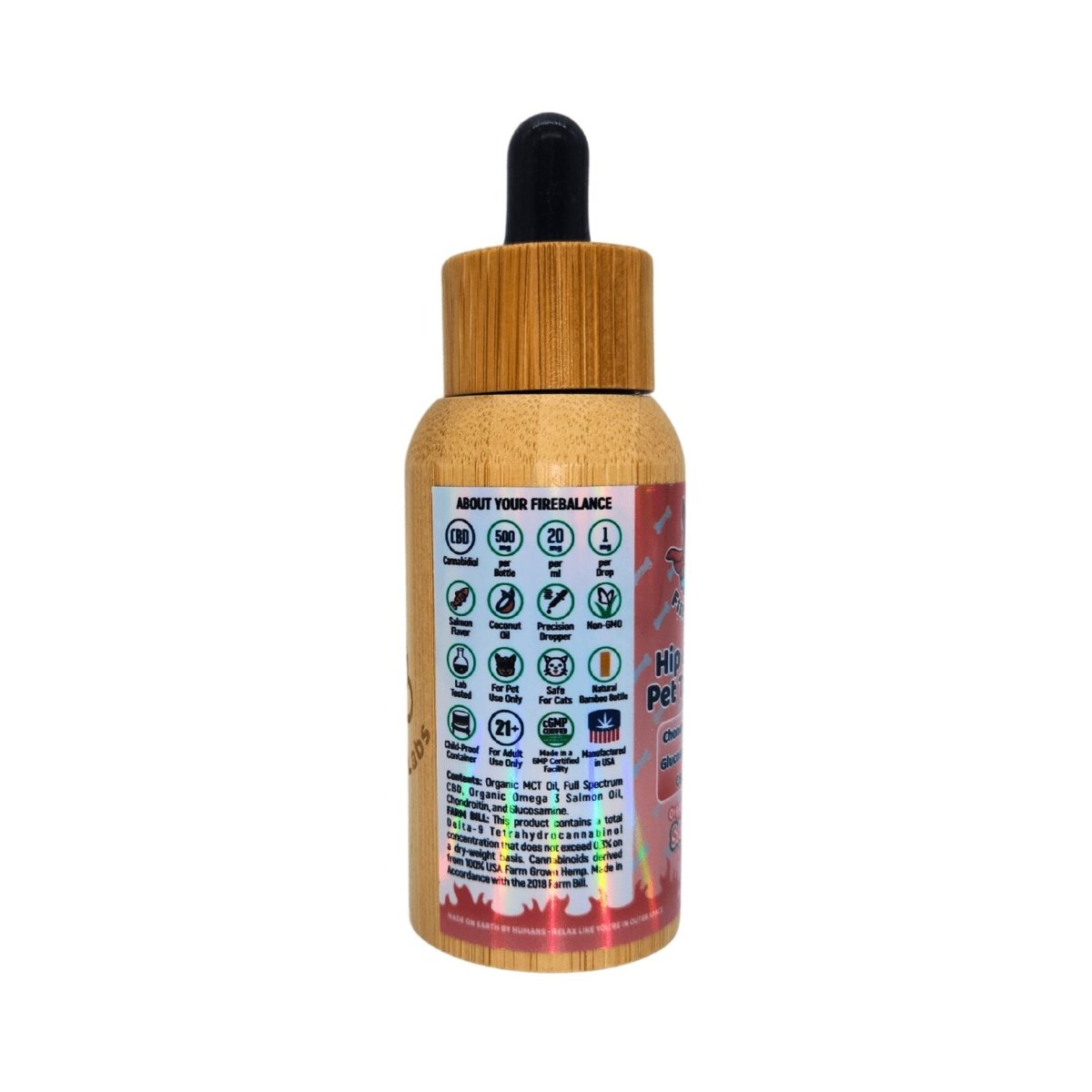 FireBarks Hip & Joint CBD Tincture – 500mg CBD, Chondroitin, Glucosamine & Omega 3 Salmon Oil - FireBar Labs -