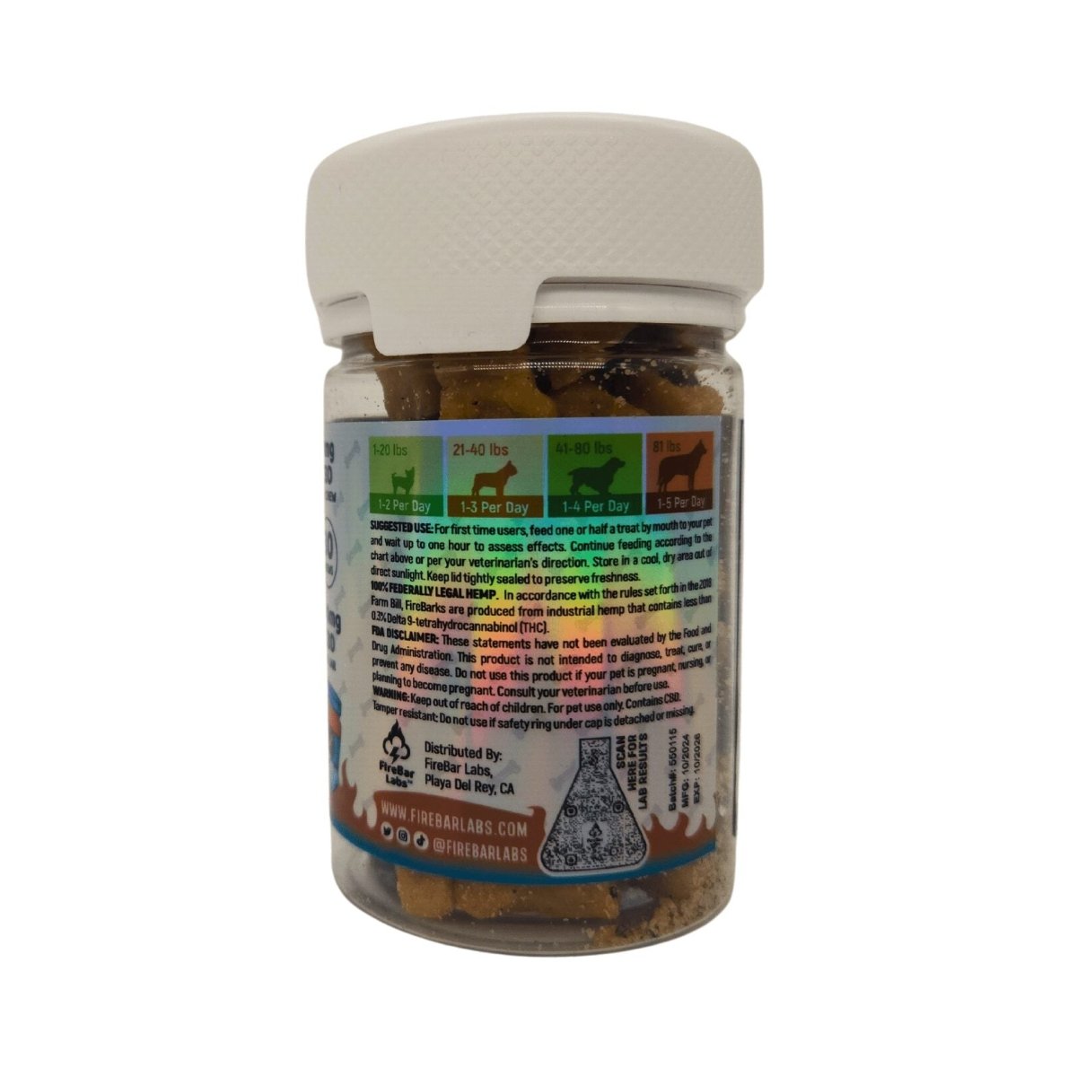 FireBarks Peanut Butter & Blueberry Jelly CBD Pet Chews - 30ct - 300mg CBD - FireBar Labs -