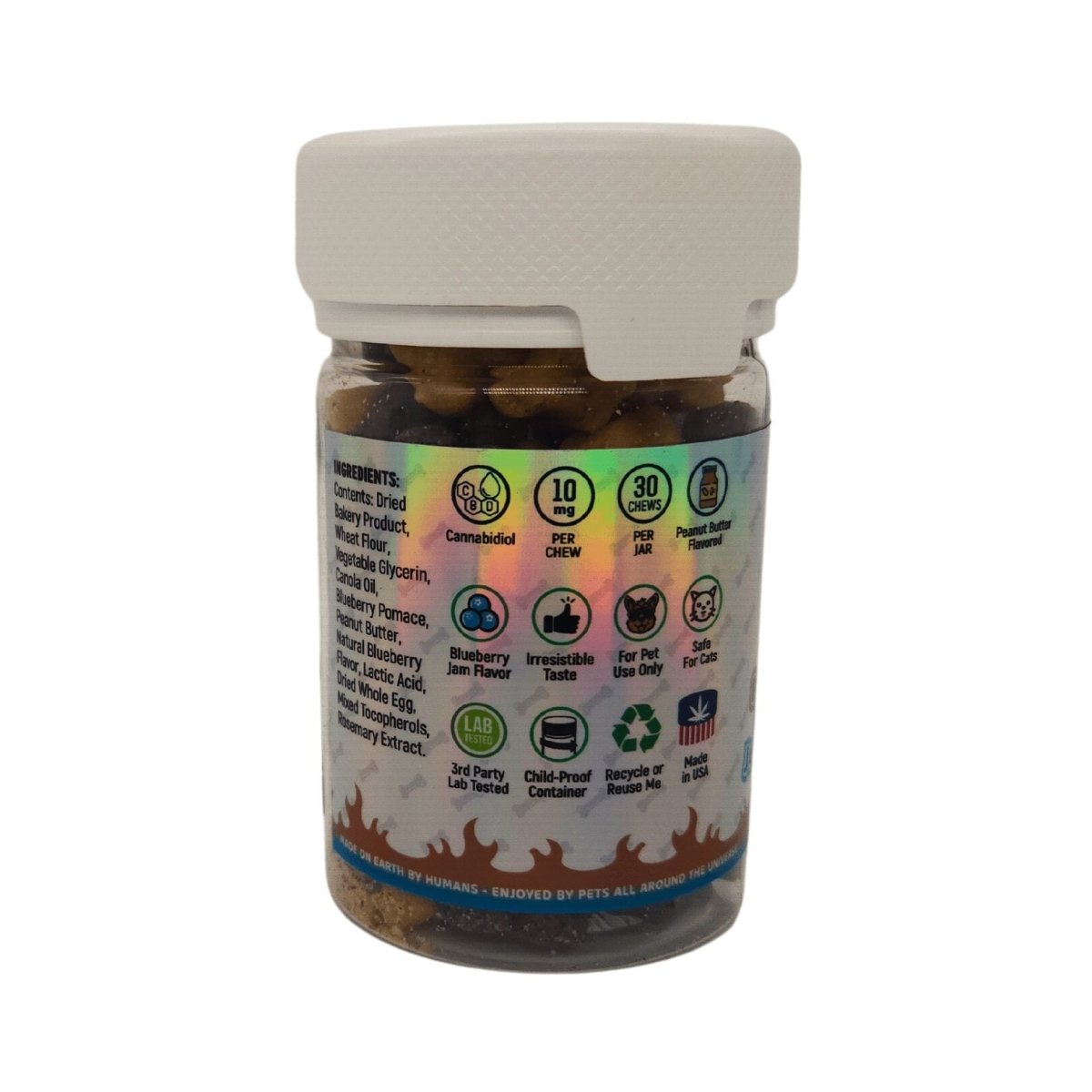 FireBarks Peanut Butter & Blueberry Jelly CBD Pet Chews - 30ct - 300mg CBD - FireBar Labs -