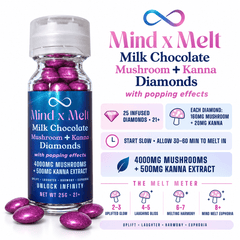 Mind x Melt Milk Chocolate Popping Diamonds — Mushroom + Kanna - FireBar Labs - 25