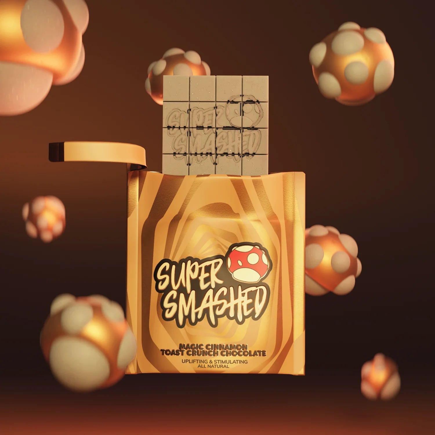 Super Smashed Entheogenic Chocolate Bar — 16 Servings (4g total - 0.25g Each Serving) - FireBar Labs - Cinnamon Crunch (White Chocolate)