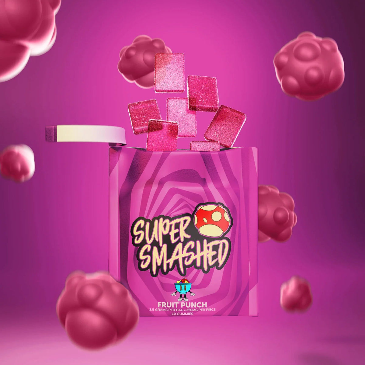Super Smashed Gummies — 10 Servings (3.75g total - .375g per serving) - FireBar Labs - Fruit Punch