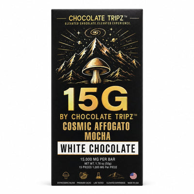 15G by Chocolate Tripz — Entheogenic Mushroom Chocolate Bar — 15,000 MG (15 Pieces × 1,000 MG) - FireBar Labs - Single Bar