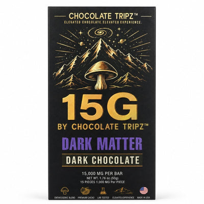 15G by Chocolate Tripz — Entheogenic Mushroom Chocolate Bar — 15,000 MG (15 Pieces × 1,000 MG) - FireBar Labs - Single Bar
