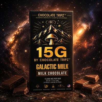 15G by Chocolate Tripz — Mushroom Chocolate Bar — 15,000 MG (15 Pieces × 1,000 MG) - FireBar Labs - Single Bar