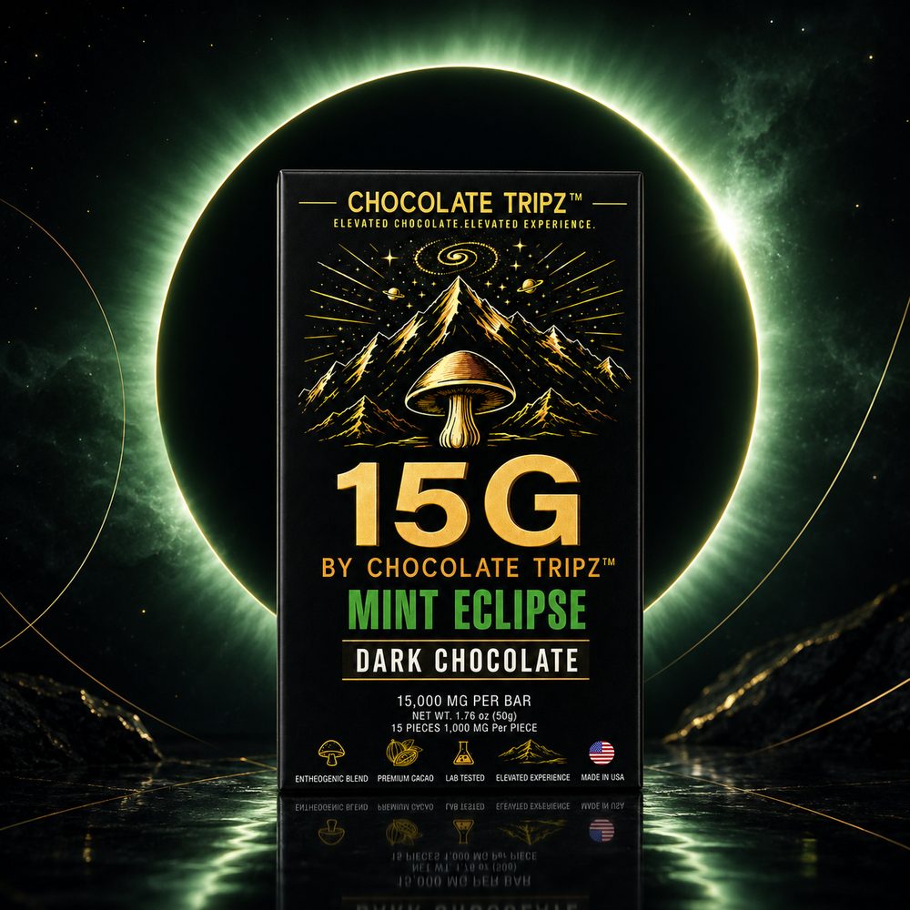 15G by Chocolate Tripz — Mushroom Chocolate Bar — 15,000 MG (15 Pieces × 1,000 MG) - FireBar Labs - Single Bar