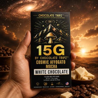15G by Chocolate Tripz — Mushroom Chocolate Bar — 15,000 MG (15 Pieces × 1,000 MG) - FireBar Labs - Single Bar