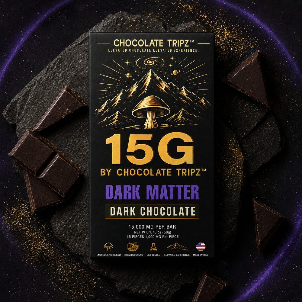 15G by Chocolate Tripz — Mushroom Chocolate Bar — 15,000 MG (15 Pieces × 1,000 MG) - FireBar Labs - Single Bar