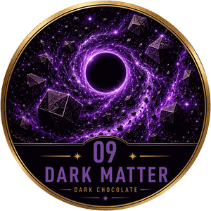 15G by Chocolate Tripz Dark Matter bar, rich seventy percent dark chocolate squares on slate