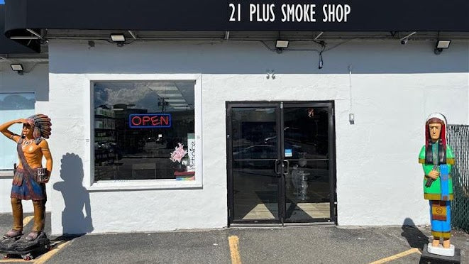 21 Plus Smoke Shop storefront in Quincy, MA