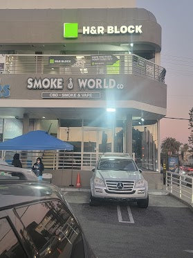 Smoke World Tobacco storefront in Los Angeles, CA