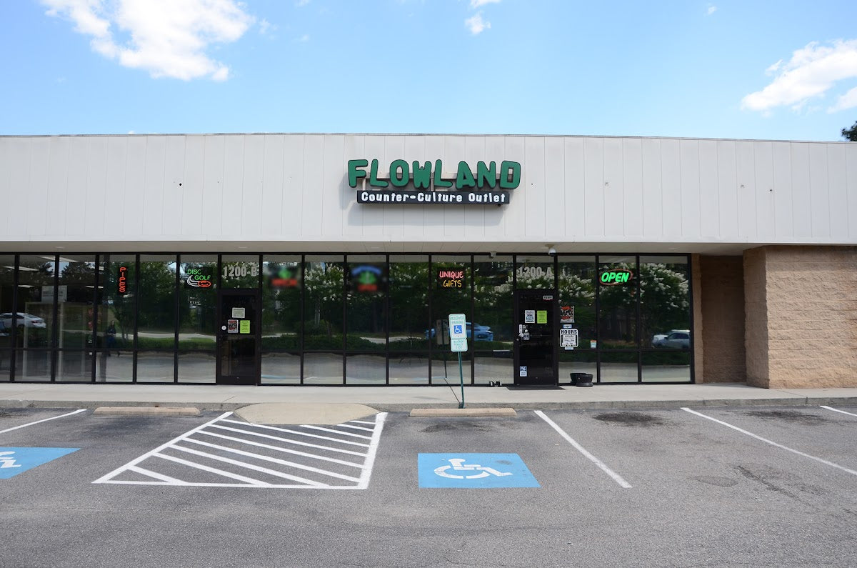 Flowland Counter-Culture Outlet storefront in Aberdeen, NC
