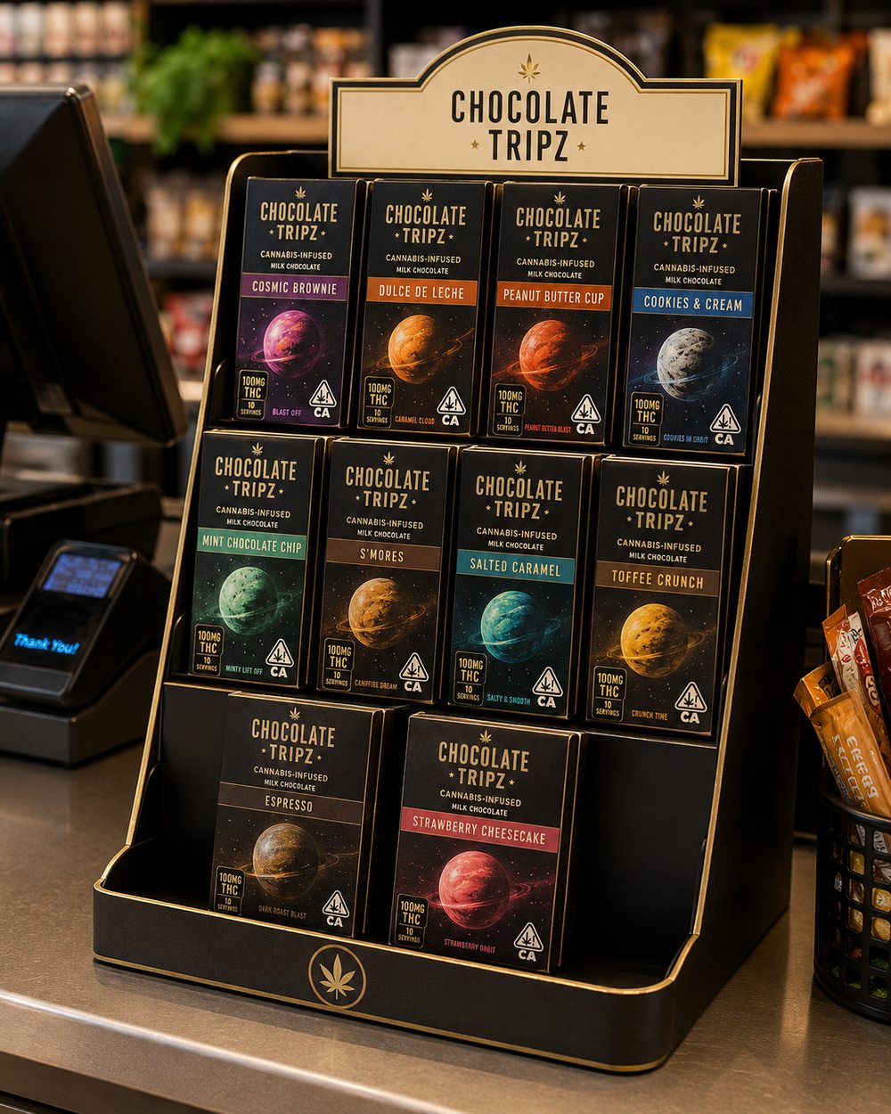 [B2B] 15G by Chocolate Tripz — All 10 Flavors Display (50 Bars) - FireBar Labs -