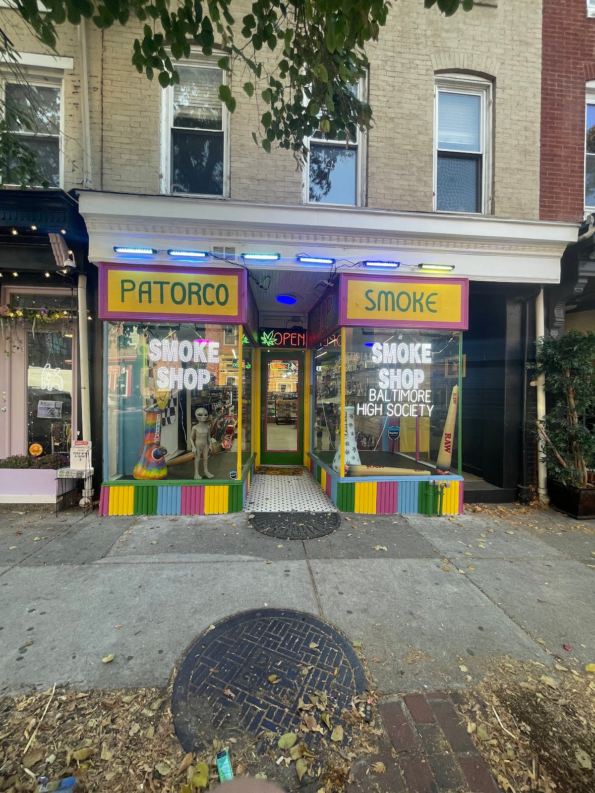 Patorco Smoke Shop storefront in Baltimore, MD