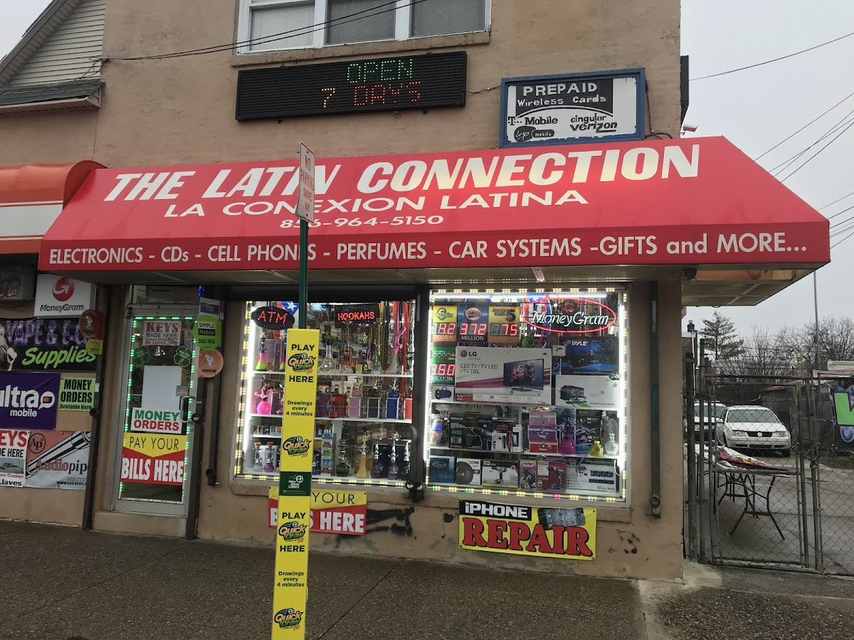 The Latin Connection Smoke shop storefront in Camden, NJ