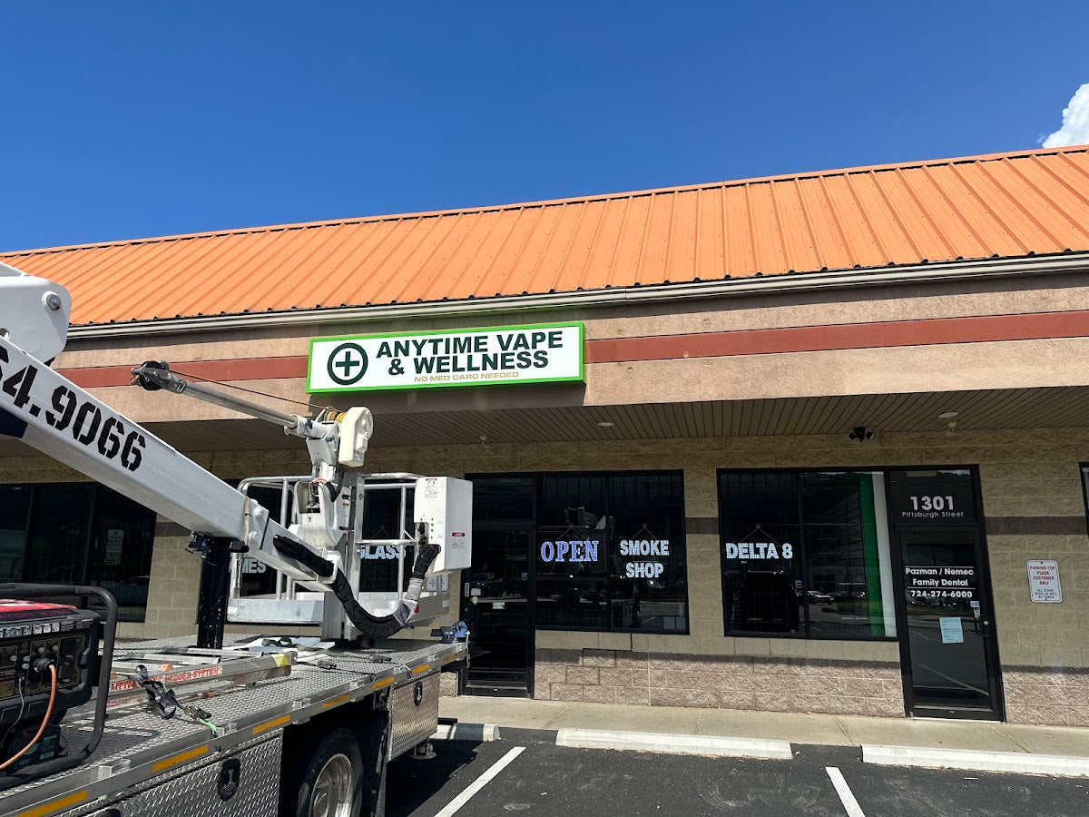 Anytime Vape and Wellness storefront in Cheswick, PA
