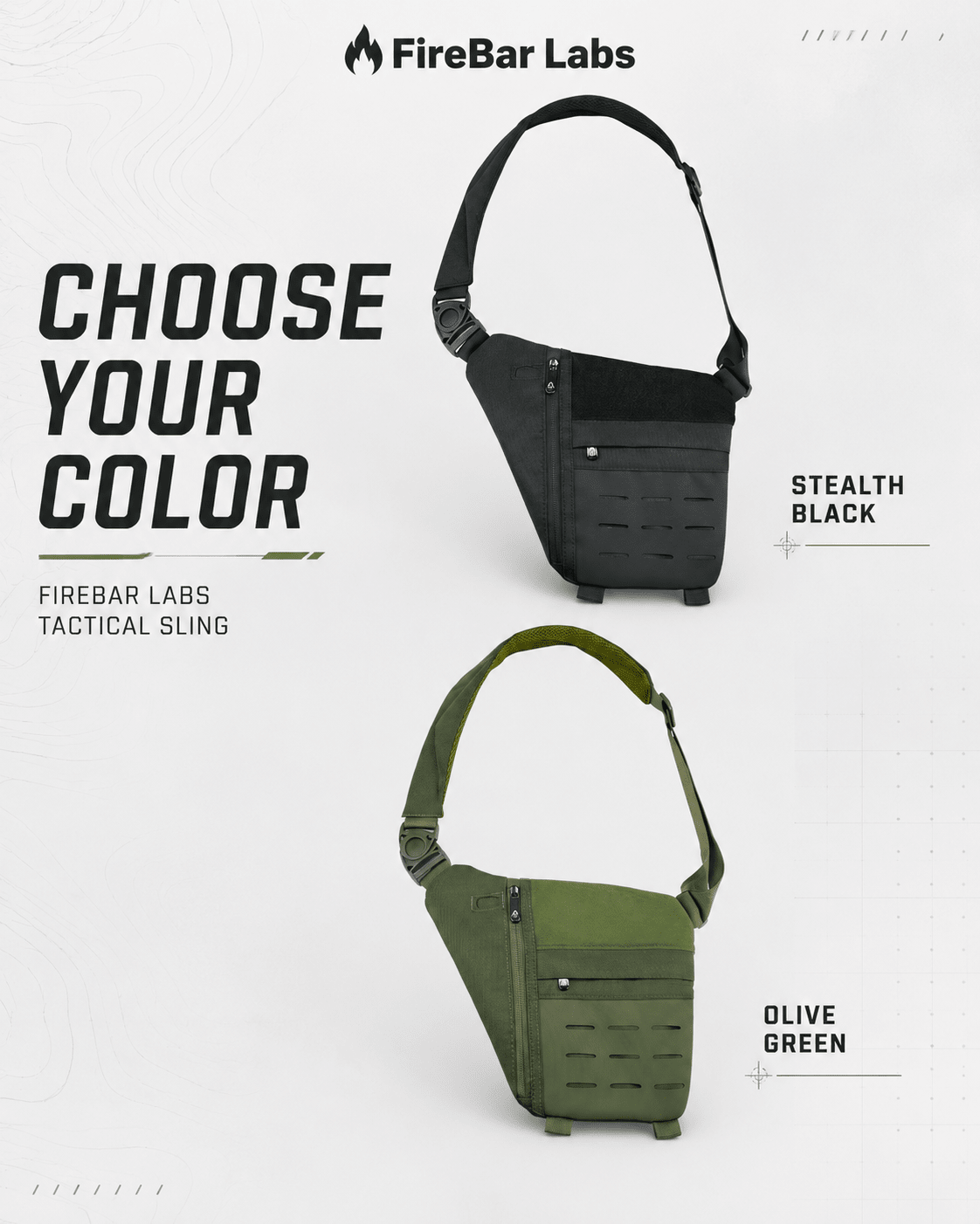 Essential Tactical Sling Bag - Smell Proof + Hidden Lock (FireBar Labs × PBAL) - FireBar Labs - Olive Green
