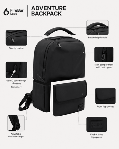 Executive Tech Adventure Backpack w/USB-C Fast Charge Port - Smell Proof + Hidden Lock (FireBar Labs × PBAL) - FireBar Labs - Olive Green