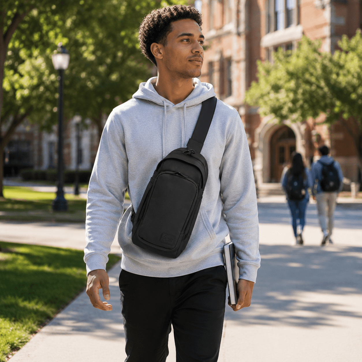 Executive Tech Crossbody w/USB-C Fast Charge Port - Smell Proof + Hidden Lock (FireBar Labs × PBAL) - FireBar Labs - Saddle Brown