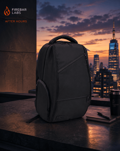 Executive Tech Elite Backpack w/USB-C Fast Charge Port - Smell Proof + Hidden Lock (FireBar Labs × PBAL) - FireBar Labs - Phantom Black
