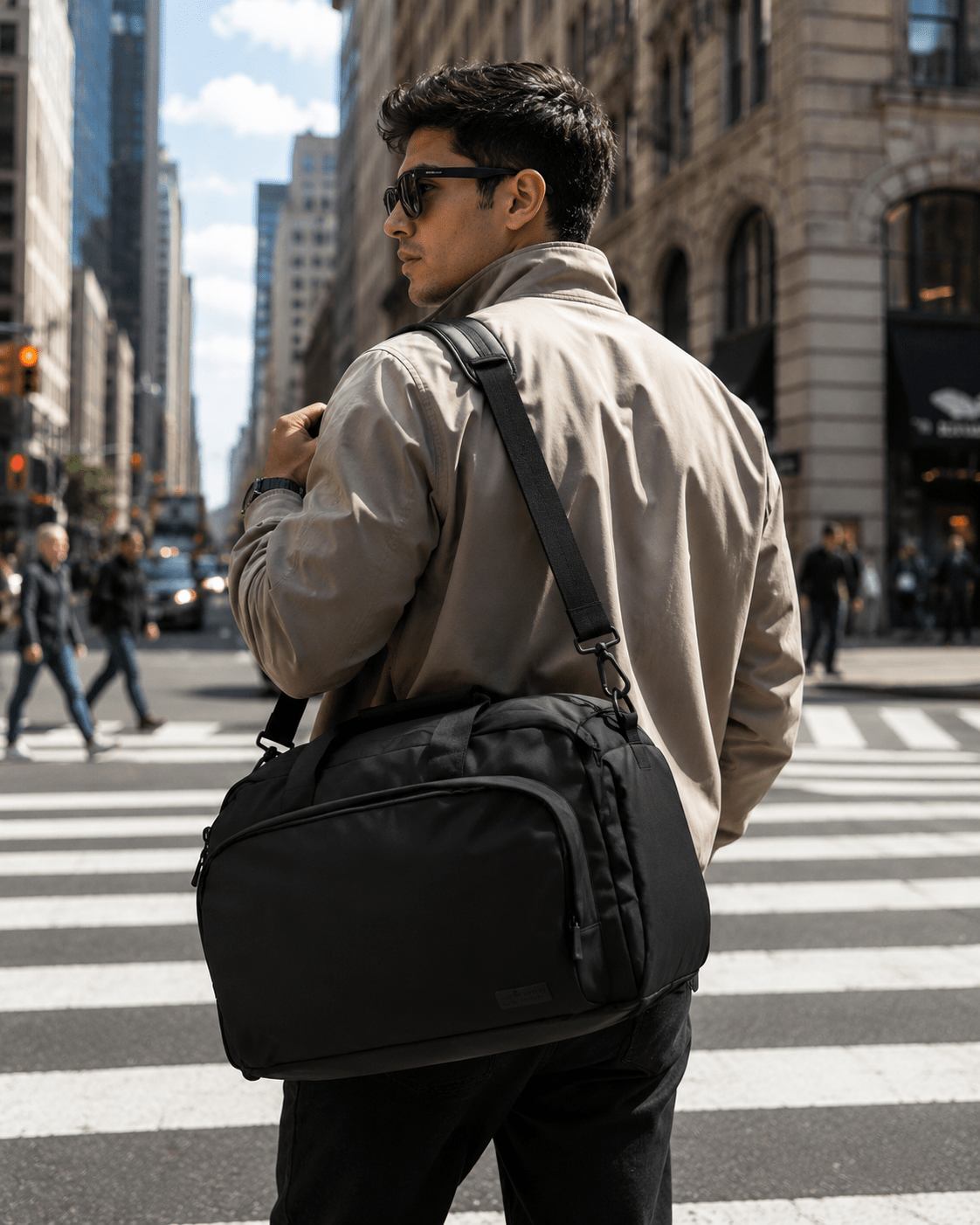 Executive Tech Hybrid Duffle Bag Backpack w/USB-C Fast Charge Port - Smell Proof + Hidden Lock (FireBar Labs × PBAL) - FireBar Labs - Stone Grey