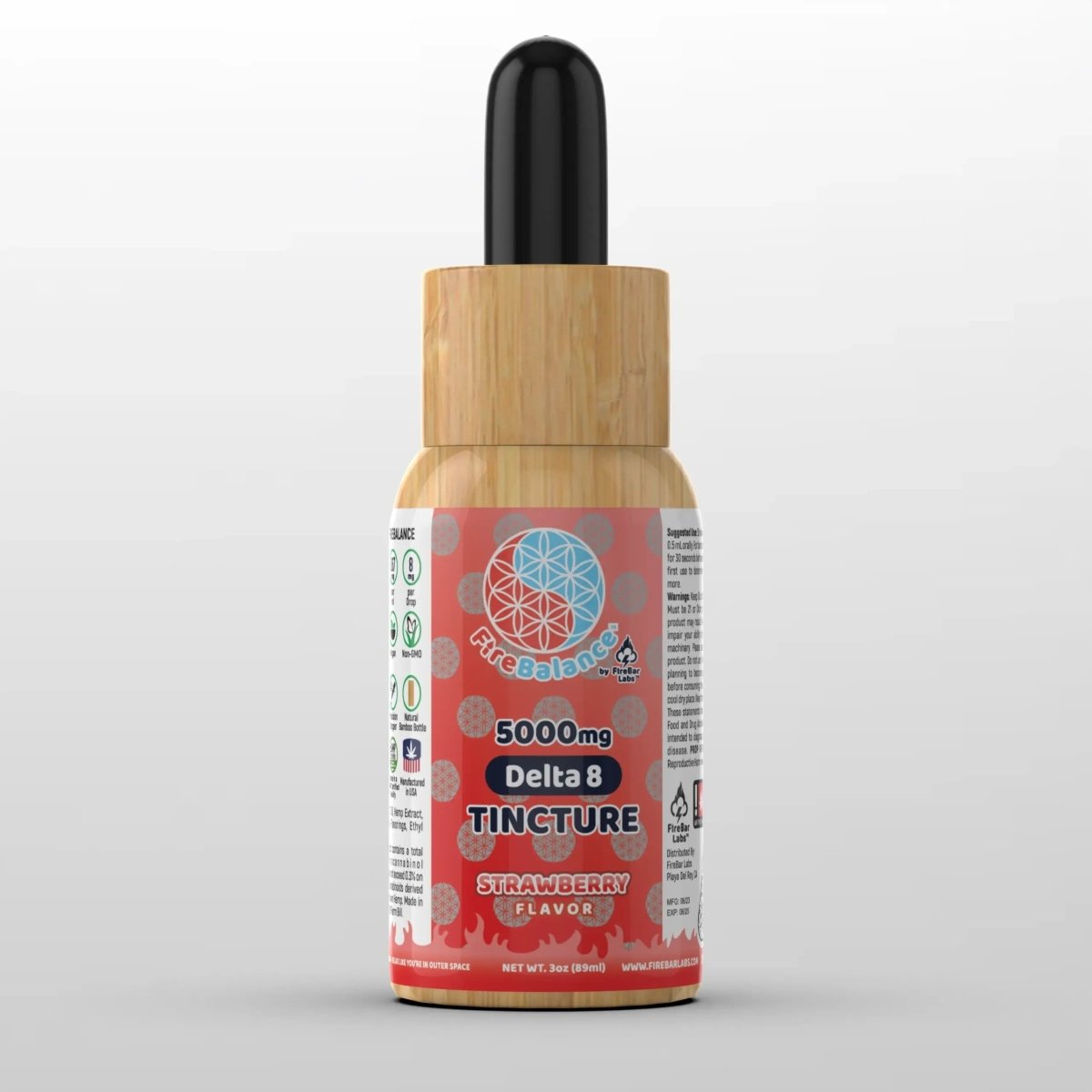 FireBalance Delta 8 Tincture - Strawberry - 5000mg - FireBar Labs - 