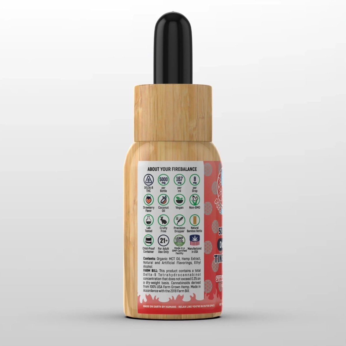 FireBalance Delta 8 Tincture - Strawberry - 5000mg - FireBar Labs - 