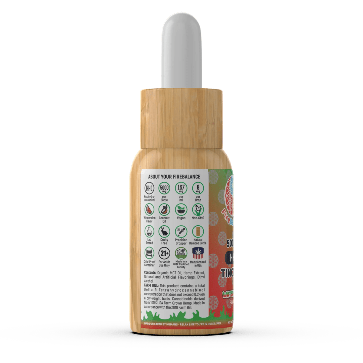FireBalance HHC Tincture - Watermelon - 5000mg - FireBar Labs - 