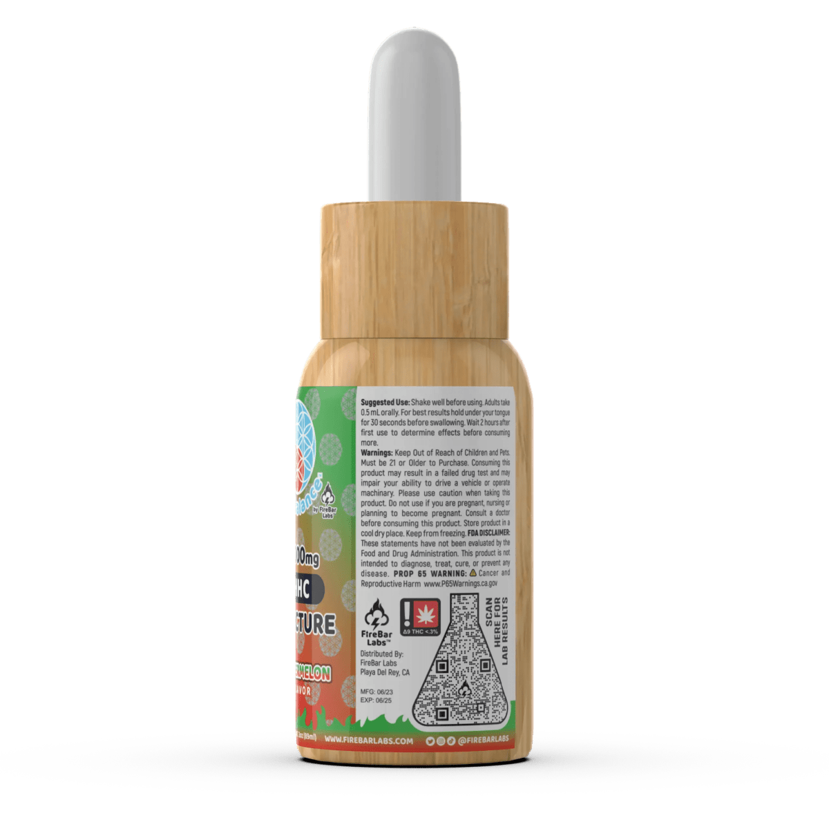 FireBalance HHC Tincture - Watermelon - 5000mg - FireBar Labs - 