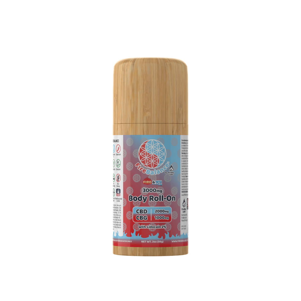 FireBalance High - Potency CBD + CBG + THC Body Roll - On Collection - FireBar Labs - 3000mg CBD + CBG Fire and Ice